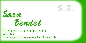 sara bendel business card